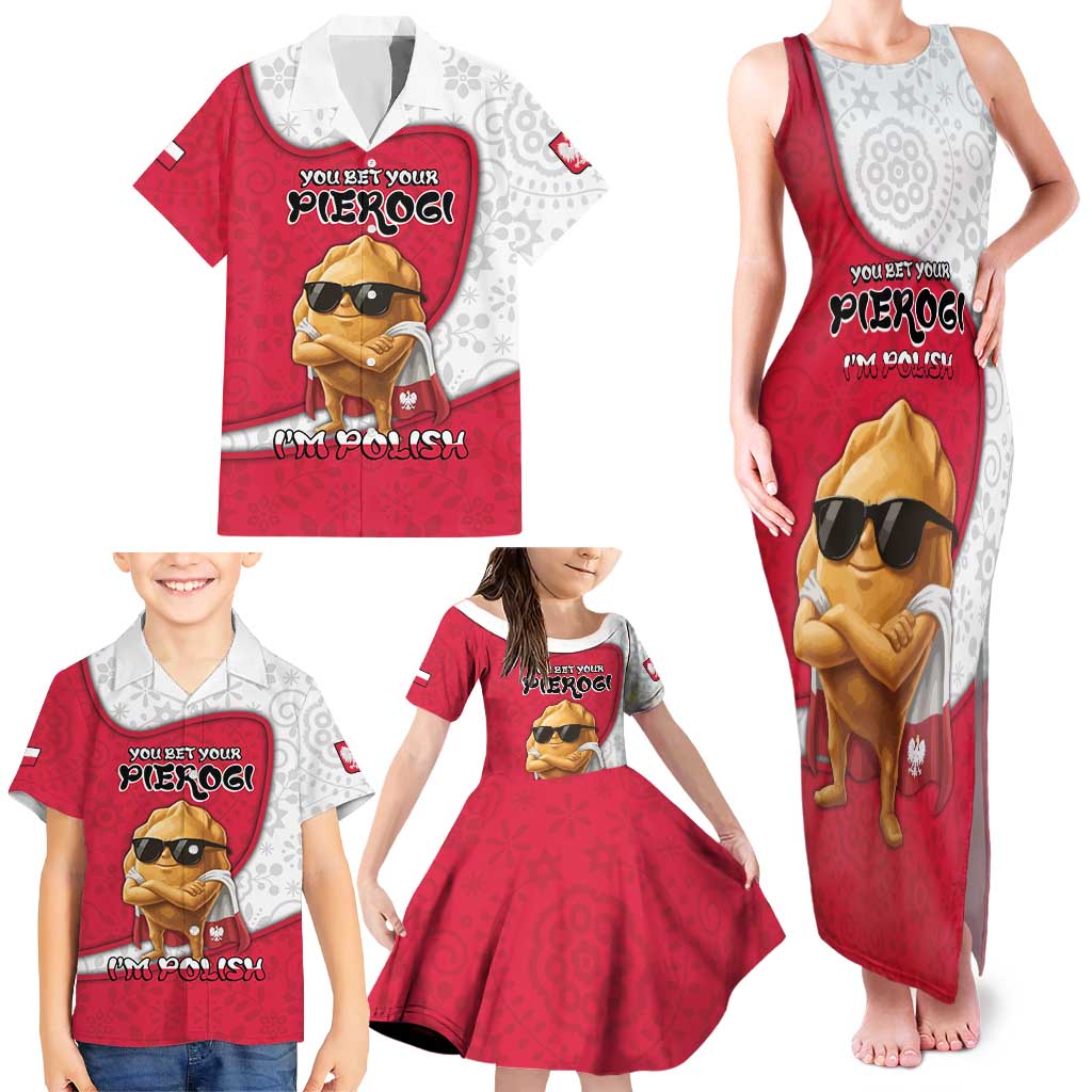 Personalized Poland Family Matching Tank Maxi Dress and Hawaiian Shirt The Cool Pierogi Funny Style