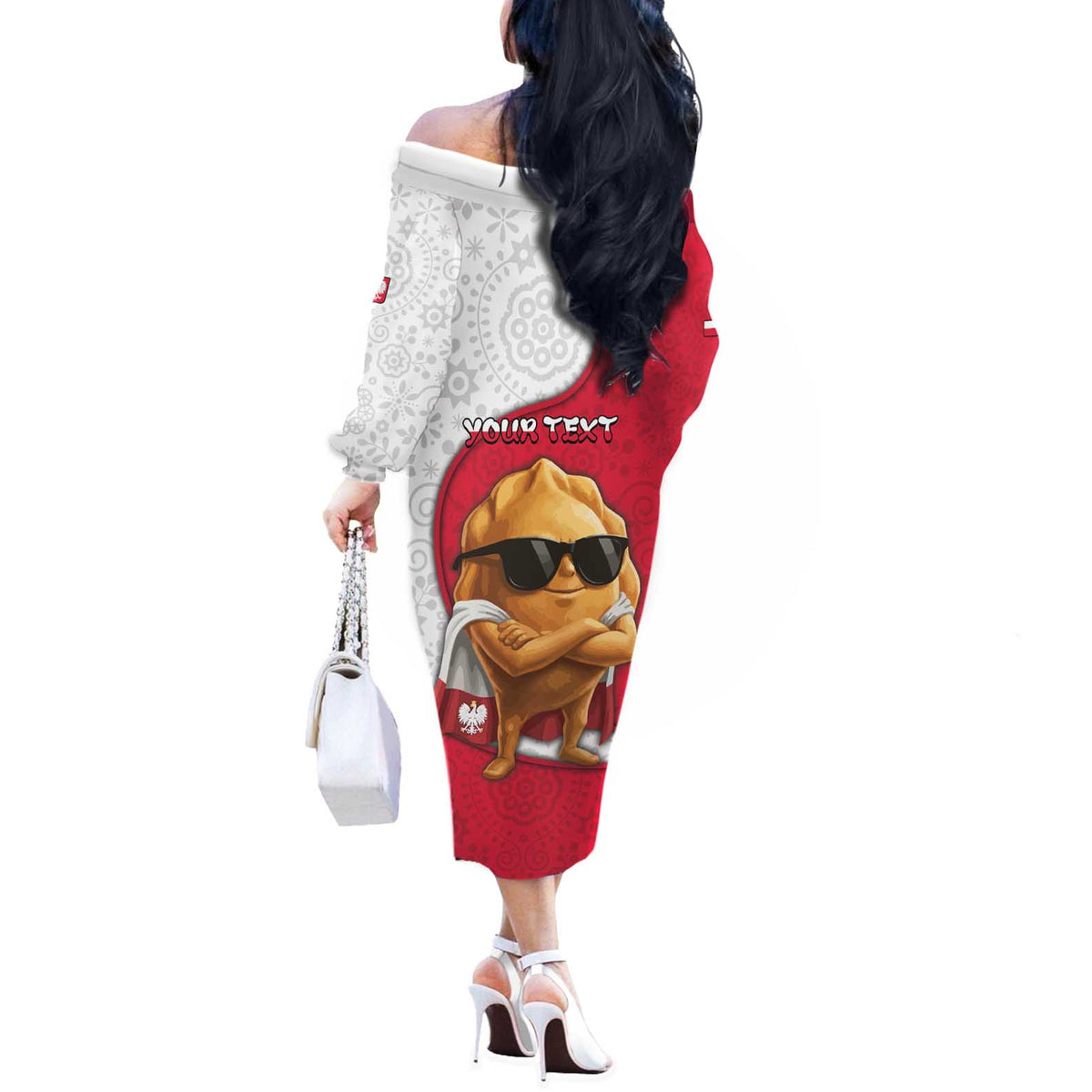 Personalized Poland Off The Shoulder Long Sleeve Dress The Cool Pierogi Funny Style