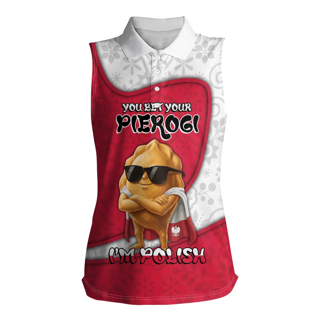 Personalized Poland Women Sleeveless Polo Shirt The Cool Pierogi Funny Style