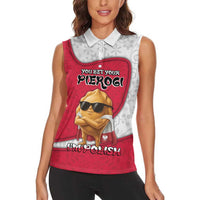 Personalized Poland Women Sleeveless Polo Shirt The Cool Pierogi Funny Style