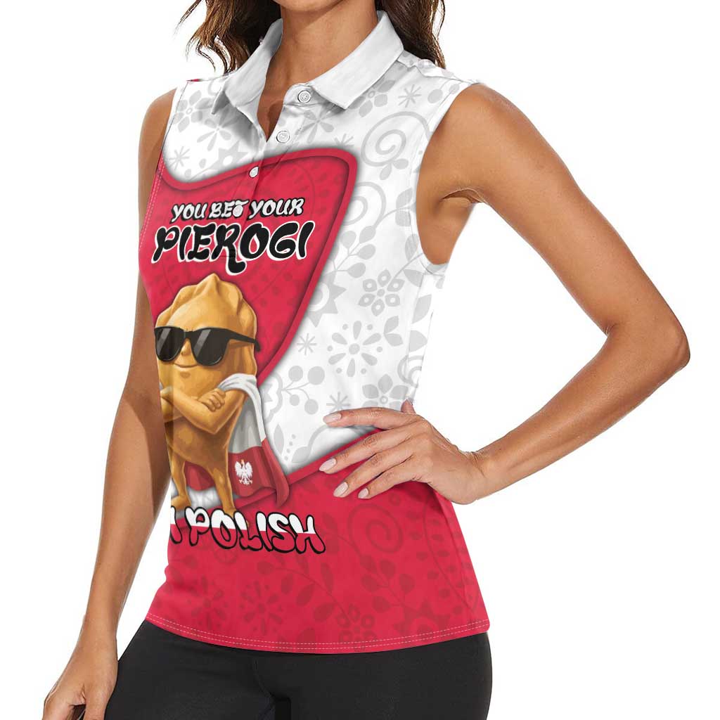 Personalized Poland Women Sleeveless Polo Shirt The Cool Pierogi Funny Style