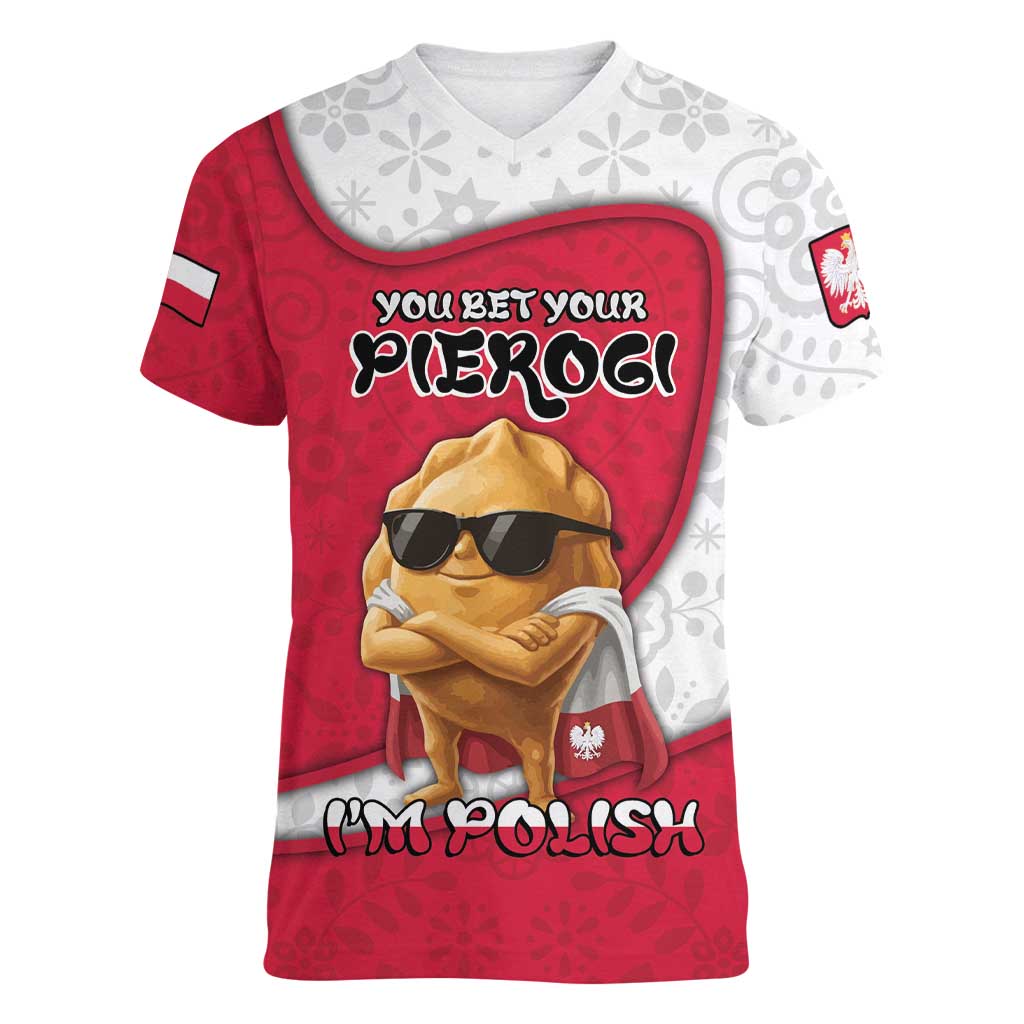 Personalized Poland Women V-Neck T-Shirt The Cool Pierogi Funny Style
