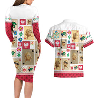 Poland Couples Matching Long Sleeve Bodycon Dress and Hawaiian Shirt Pierogi Tysiac 1000