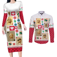 Poland Couples Matching Long Sleeve Bodycon Dress and Long Sleeve Button Shirt Pierogi Tysiac 1000