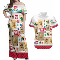 Poland Couples Matching Off Shoulder Maxi Dress and Hawaiian Shirt Pierogi Tysiac 1000