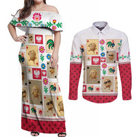 Poland Couples Matching Off Shoulder Maxi Dress and Long Sleeve Button Shirt Pierogi Tysiac 1000