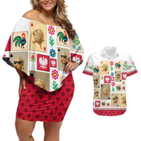 Poland Couples Matching Off Shoulder Short Dress and Hawaiian Shirt Pierogi Tysiac 1000