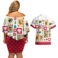 Poland Couples Matching Off Shoulder Short Dress and Hawaiian Shirt Pierogi Tysiac 1000