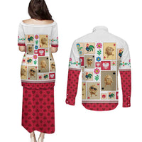 Poland Couples Matching Puletasi and Long Sleeve Button Shirt Pierogi Tysiac 1000