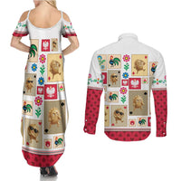 Poland Couples Matching Summer Maxi Dress and Long Sleeve Button Shirt Pierogi Tysiac 1000