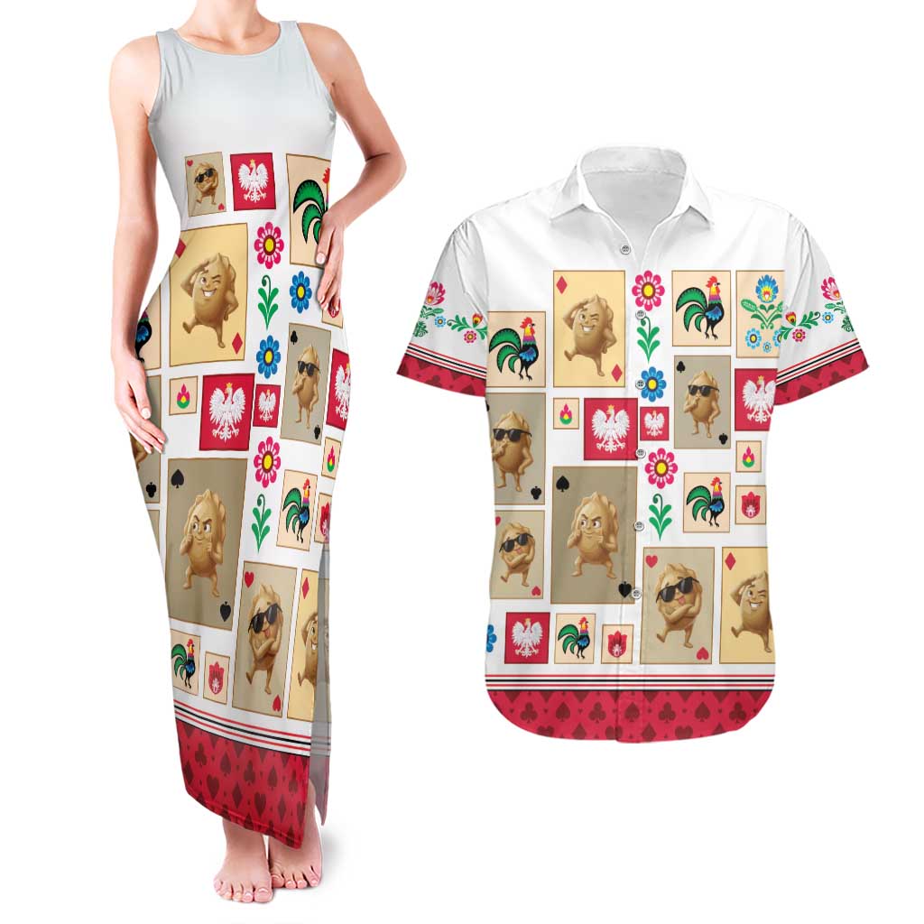 Poland Couples Matching Tank Maxi Dress and Hawaiian Shirt Pierogi Tysiac 1000