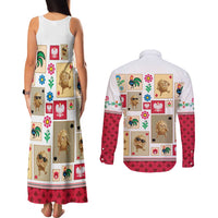 Poland Couples Matching Tank Maxi Dress and Long Sleeve Button Shirt Pierogi Tysiac 1000