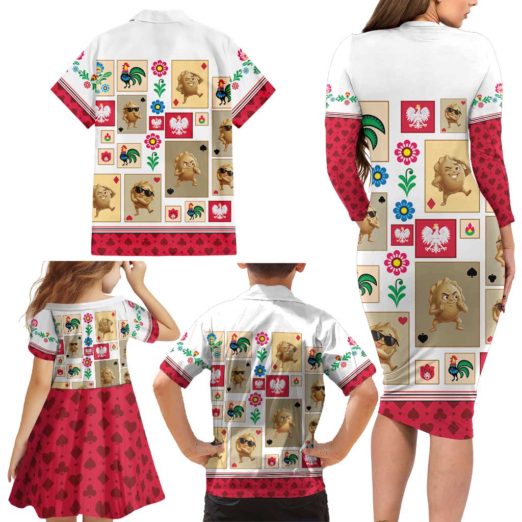 Poland Family Matching Long Sleeve Bodycon Dress and Hawaiian Shirt Pierogi Tysiac 1000