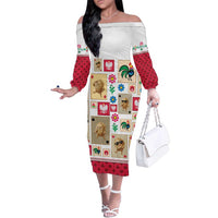Poland Family Matching Off The Shoulder Long Sleeve Dress and Hawaiian Shirt Pierogi Tysiac 1000