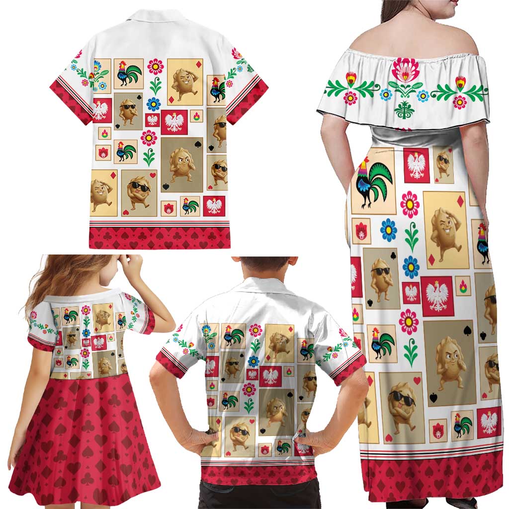 Poland Family Matching Off Shoulder Maxi Dress and Hawaiian Shirt Pierogi Tysiac 1000