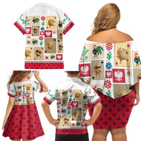 Poland Family Matching Off Shoulder Short Dress and Hawaiian Shirt Pierogi Tysiac 1000