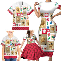 Poland Family Matching Short Sleeve Bodycon Dress and Hawaiian Shirt Pierogi Tysiac 1000