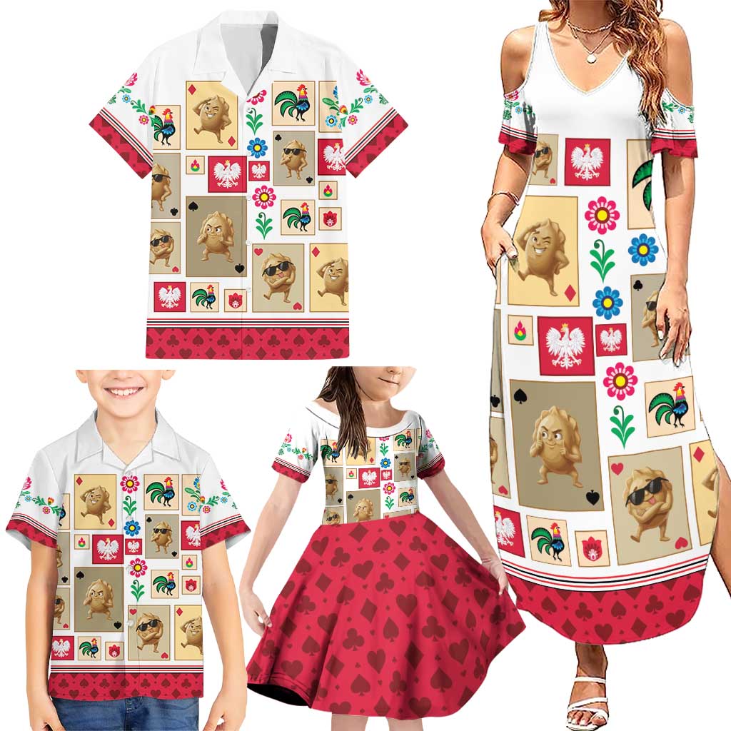Poland Family Matching Summer Maxi Dress and Hawaiian Shirt Pierogi Tysiac 1000