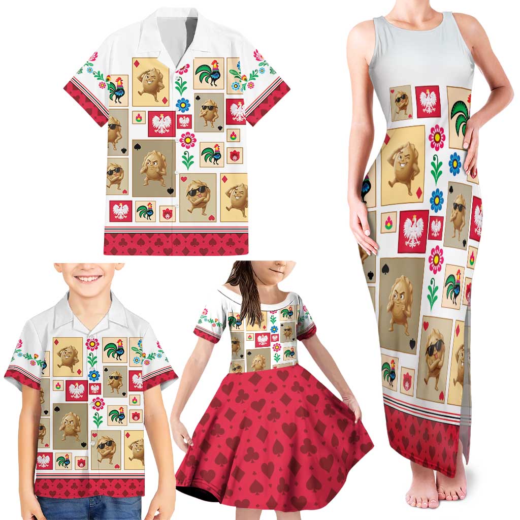 Poland Family Matching Tank Maxi Dress and Hawaiian Shirt Pierogi Tysiac 1000