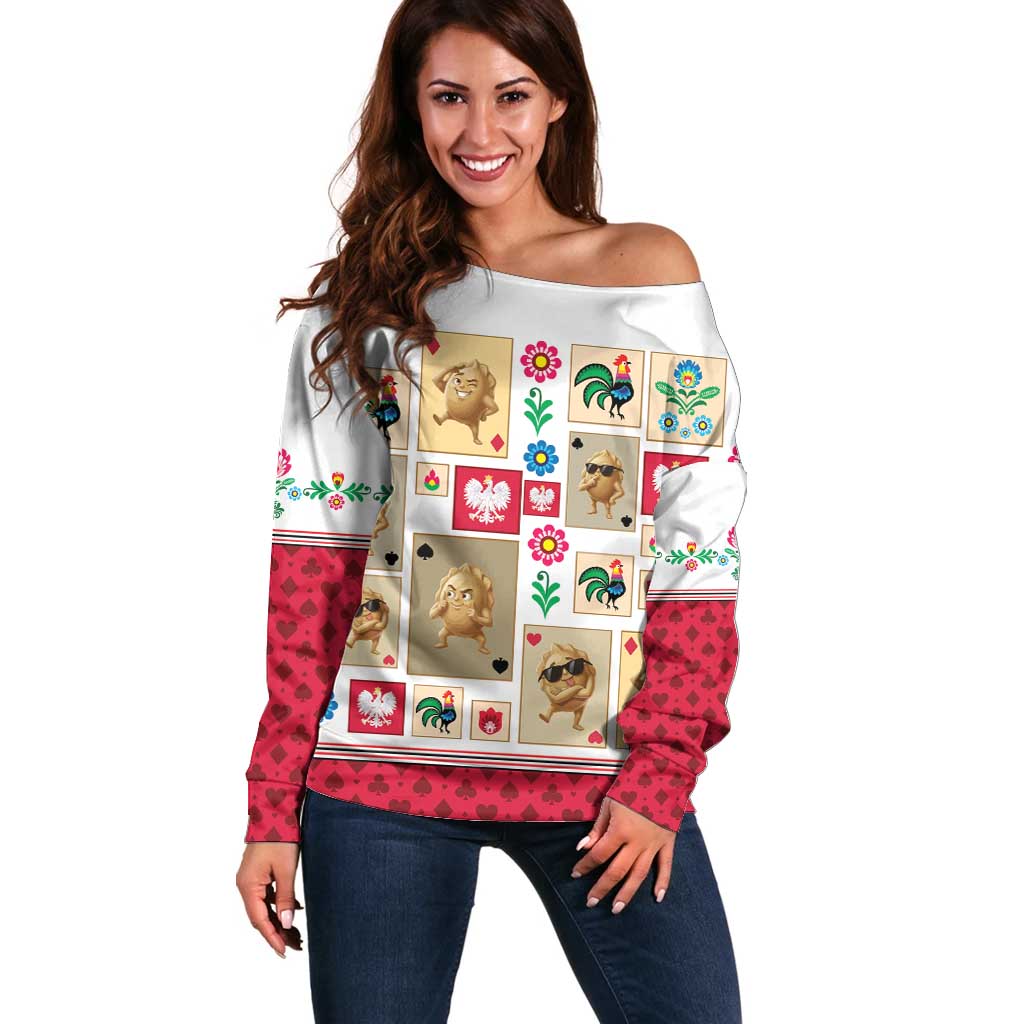 Poland Off Shoulder Sweater Pierogi Tysiac 1000