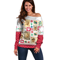 Poland Off Shoulder Sweater Pierogi Tysiac 1000