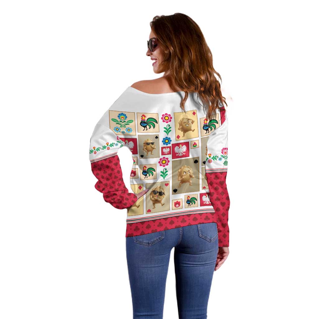 Poland Off Shoulder Sweater Pierogi Tysiac 1000