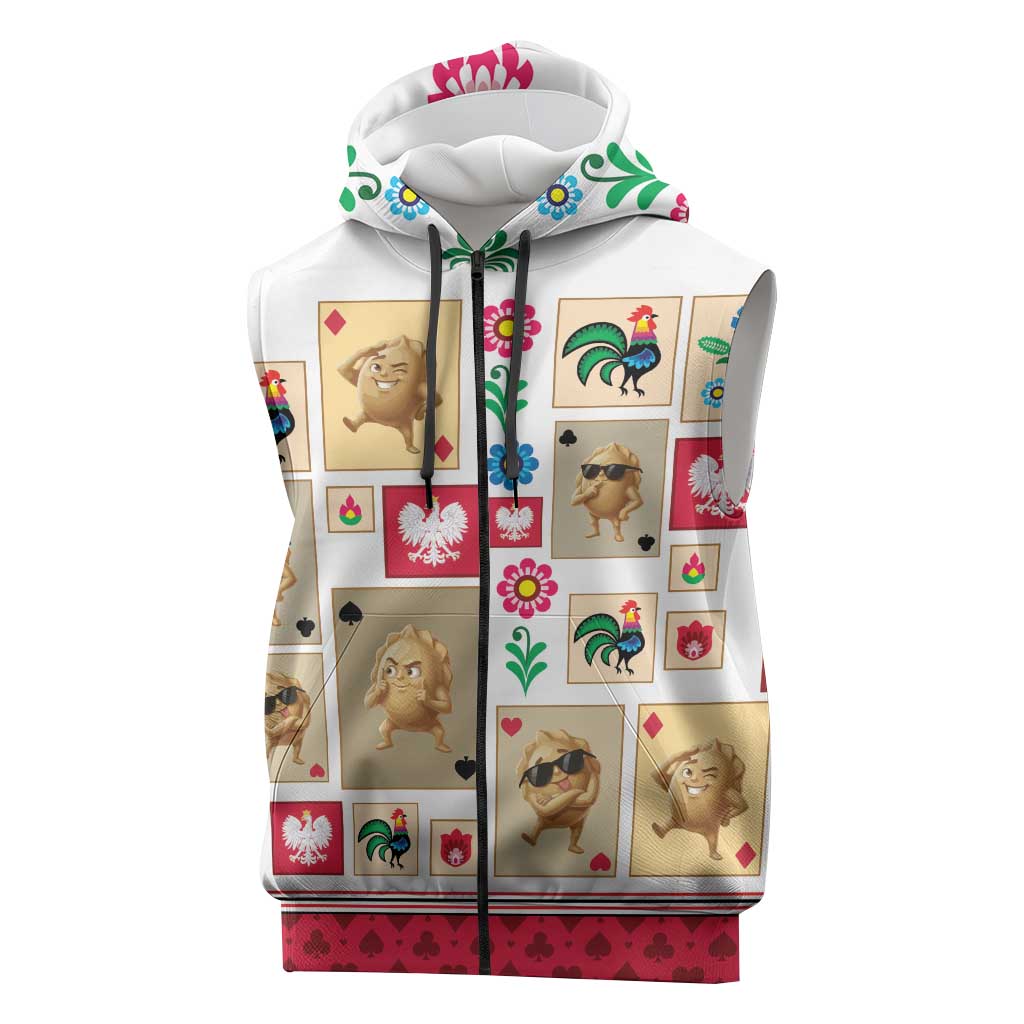 Poland Sleeveless Zip Hoodie Pierogi Tysiac 1000