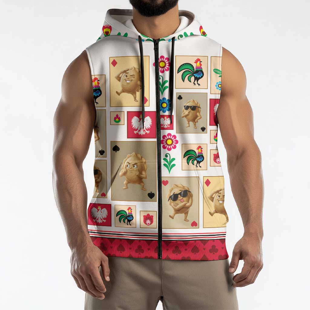 Poland Sleeveless Zip Hoodie Pierogi Tysiac 1000