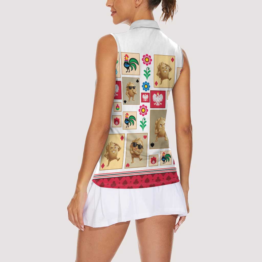 Poland Women Sleeveless Polo Shirt Pierogi Tysiac 1000