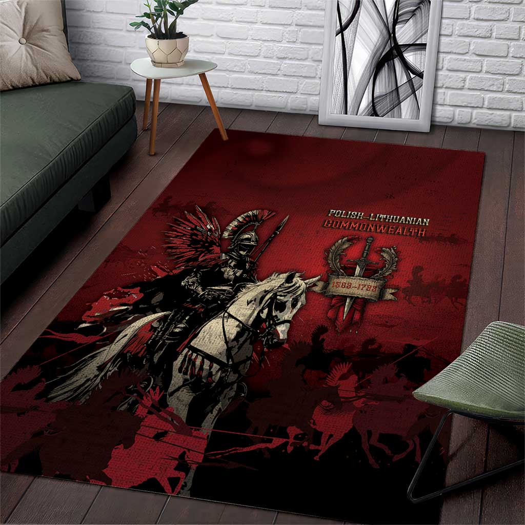 Polish Lithuanian Commonwealth Area Rug Winged Hussar Warrior Battle Of Vienna
