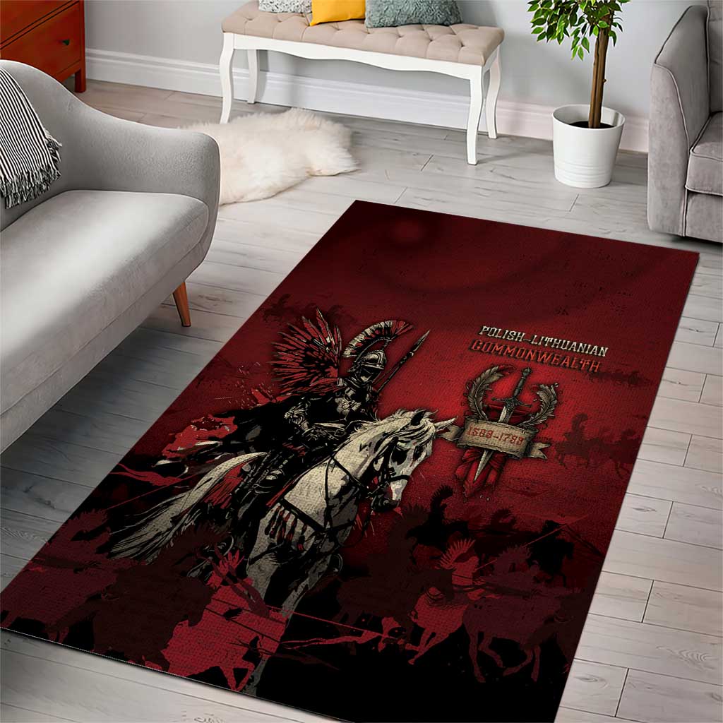 Polish Lithuanian Commonwealth Area Rug Winged Hussar Warrior Battle Of Vienna