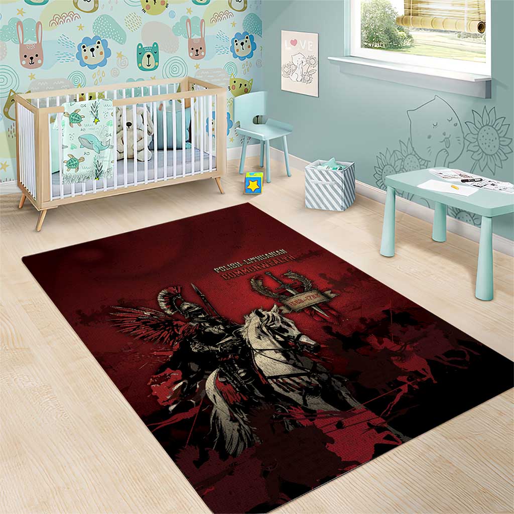 Polish Lithuanian Commonwealth Area Rug Winged Hussar Warrior Battle Of Vienna