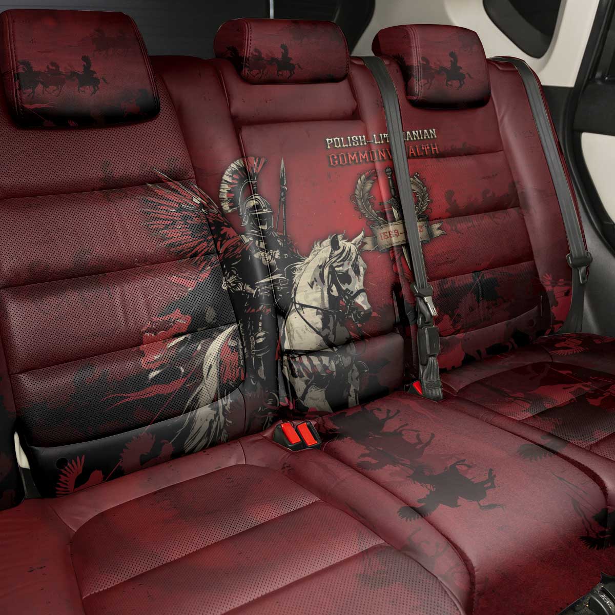 Polish Lithuanian Commonwealth Back Car Seat Cover Winged Hussar Warrior Battle Of Vienna