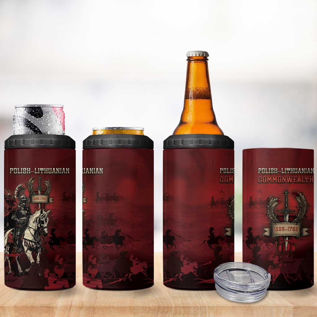 Polish Lithuanian Commonwealth 4 in 1 Can Cooler Tumbler Winged Hussar Warrior Battle Of Vienna
