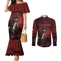 Polish Lithuanian Commonwealth Couples Matching Mermaid Dress and Long Sleeve Button Shirt Winged Hussar Warrior Battle Of Vienna