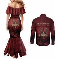 Polish Lithuanian Commonwealth Couples Matching Mermaid Dress and Long Sleeve Button Shirt Winged Hussar Warrior Battle Of Vienna