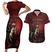 Polish Lithuanian Commonwealth Couples Matching Short Sleeve Bodycon Dress and Hawaiian Shirt Winged Hussar Warrior Battle Of Vienna