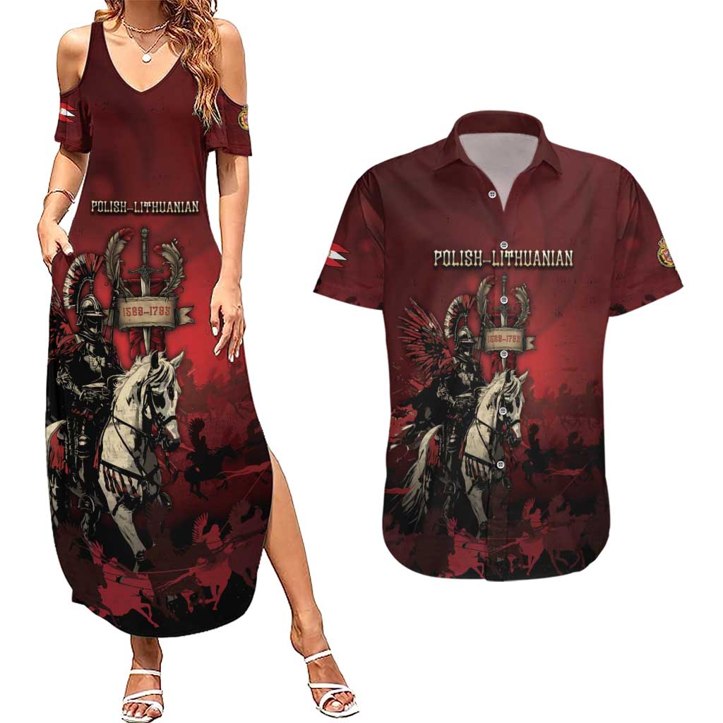 Polish Lithuanian Commonwealth Couples Matching Summer Maxi Dress and Hawaiian Shirt Winged Hussar Warrior Battle Of Vienna