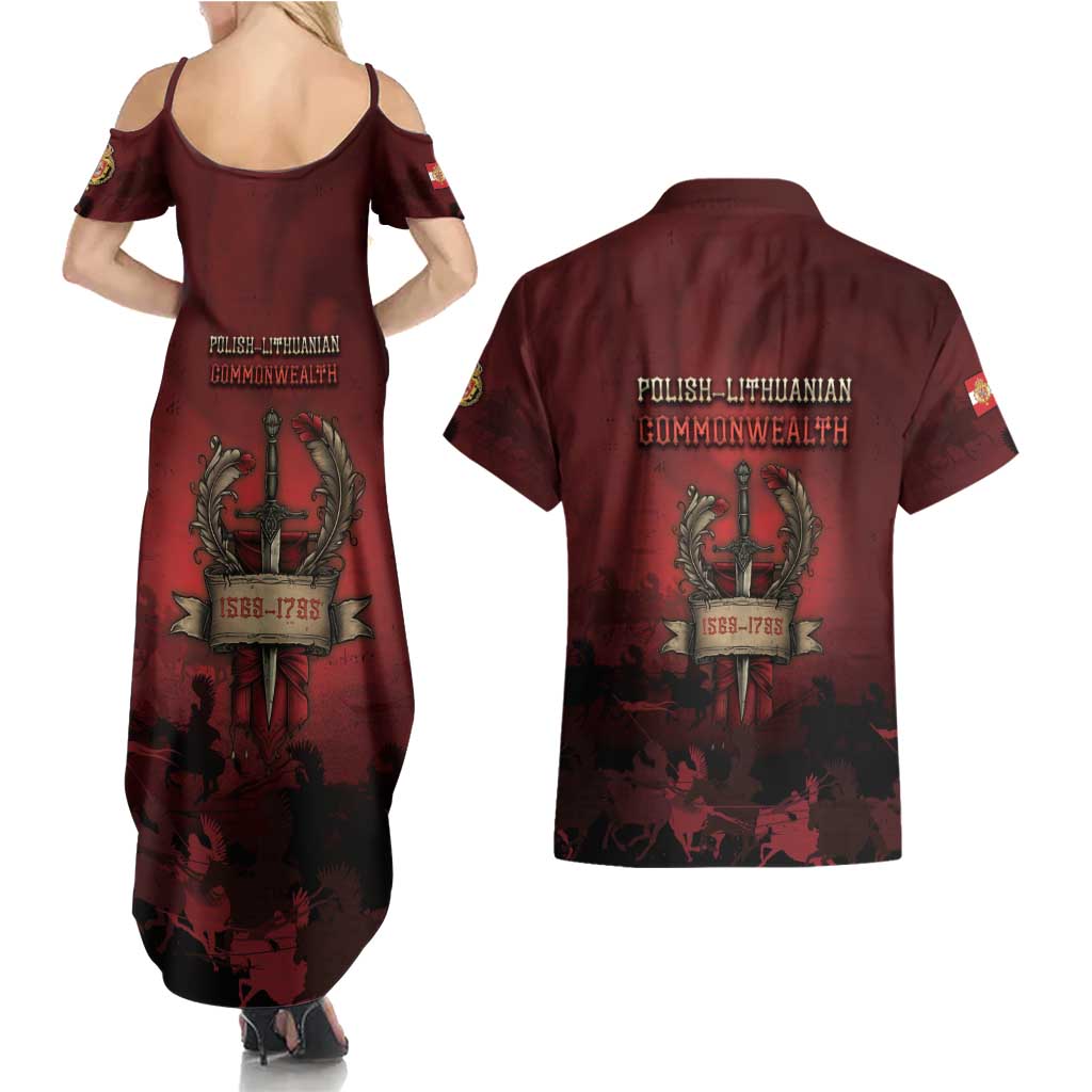 Polish Lithuanian Commonwealth Couples Matching Summer Maxi Dress and Hawaiian Shirt Winged Hussar Warrior Battle Of Vienna