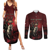 Polish Lithuanian Commonwealth Couples Matching Summer Maxi Dress and Long Sleeve Button Shirt Winged Hussar Warrior Battle Of Vienna