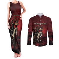 Polish Lithuanian Commonwealth Couples Matching Tank Maxi Dress and Long Sleeve Button Shirt Winged Hussar Warrior Battle Of Vienna