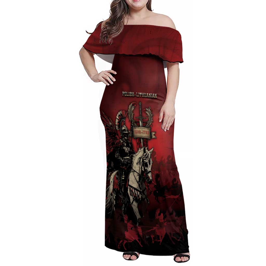 Polish Lithuanian Commonwealth Family Matching Off Shoulder Maxi Dress and Hawaiian Shirt Winged Hussar Warrior Battle Of Vienna