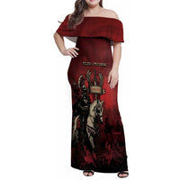 Polish Lithuanian Commonwealth Family Matching Off Shoulder Maxi Dress and Hawaiian Shirt Winged Hussar Warrior Battle Of Vienna