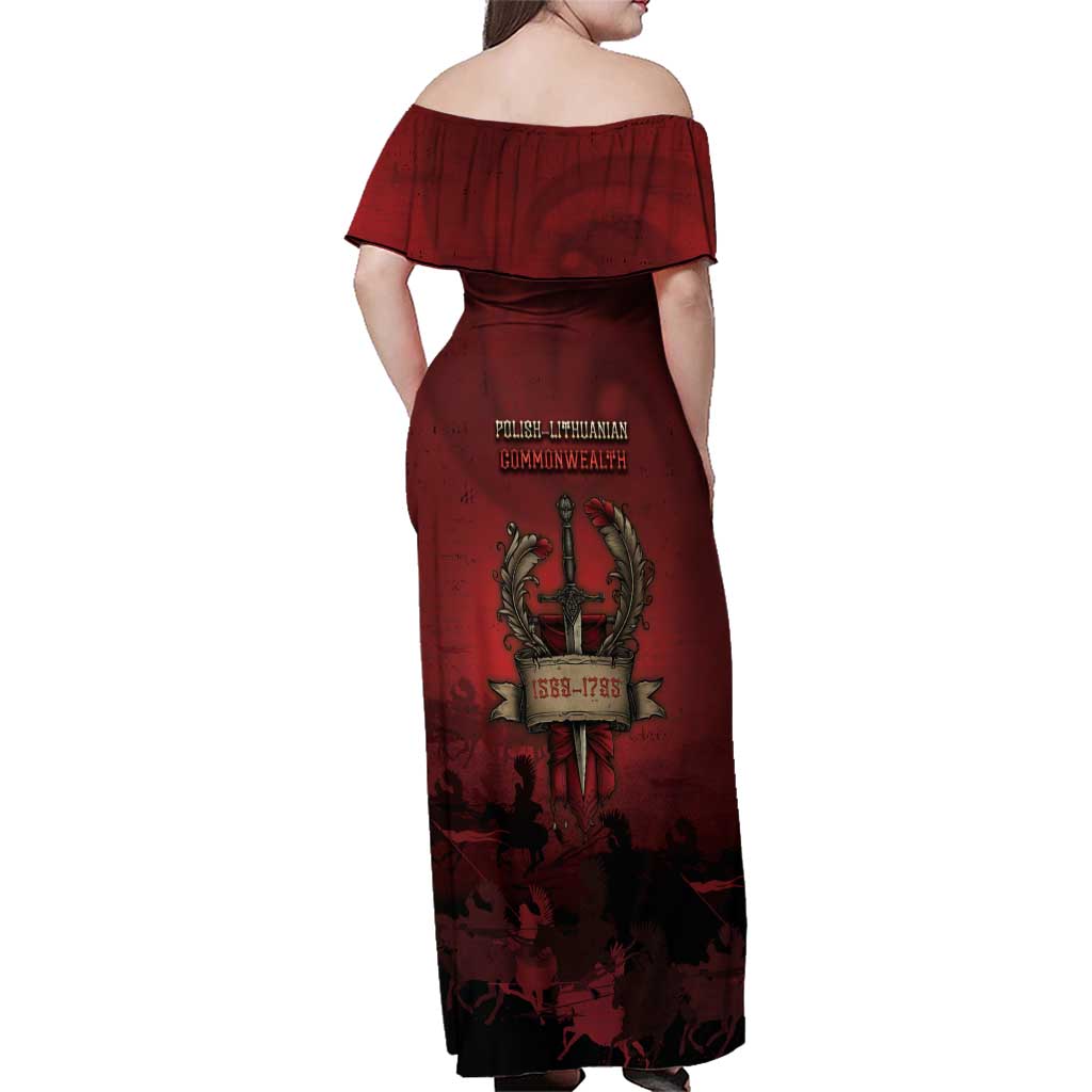 Polish Lithuanian Commonwealth Family Matching Off Shoulder Maxi Dress and Hawaiian Shirt Winged Hussar Warrior Battle Of Vienna