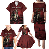 Polish Lithuanian Commonwealth Family Matching Puletasi and Hawaiian Shirt Winged Hussar Warrior Battle Of Vienna