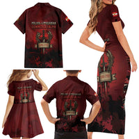 Polish Lithuanian Commonwealth Family Matching Short Sleeve Bodycon Dress and Hawaiian Shirt Winged Hussar Warrior Battle Of Vienna