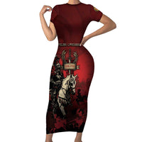 Polish Lithuanian Commonwealth Family Matching Short Sleeve Bodycon Dress and Hawaiian Shirt Winged Hussar Warrior Battle Of Vienna