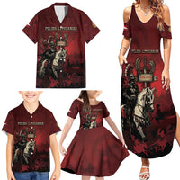 Polish Lithuanian Commonwealth Family Matching Summer Maxi Dress and Hawaiian Shirt Winged Hussar Warrior Battle Of Vienna