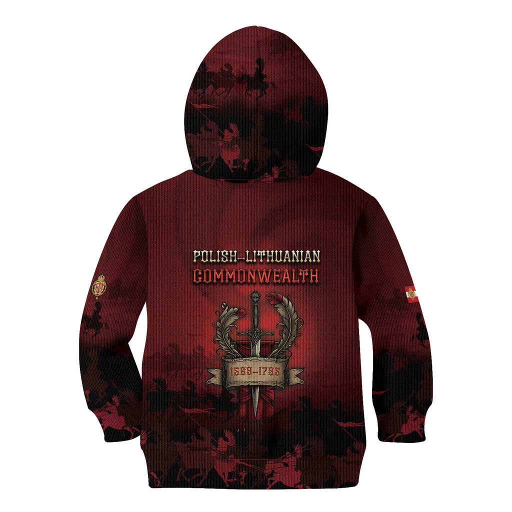 Polish Lithuanian Commonwealth Kid Hoodie Winged Hussar Warrior Battle Of Vienna