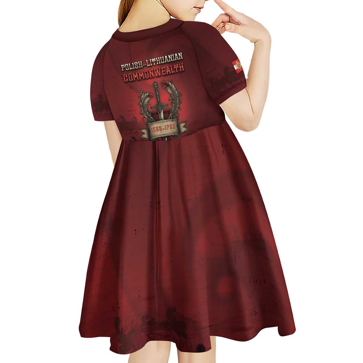 Polish Lithuanian Commonwealth Kid Short Sleeve Dress Winged Hussar Warrior Battle Of Vienna